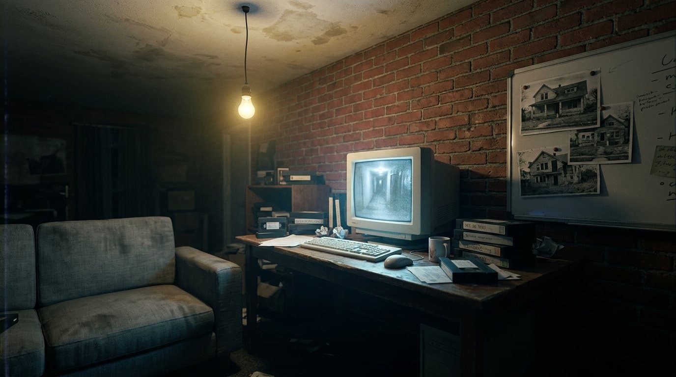 The crew's studio with an old computer