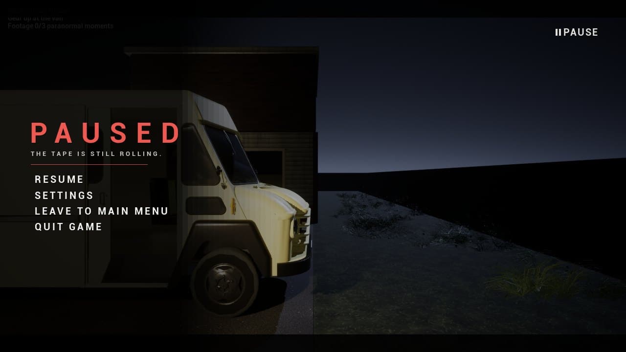 Pause menu